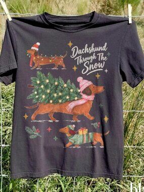 Christmas Dog Shirt, Cute Whimsical Christmas Tee, Dog Lover Gift